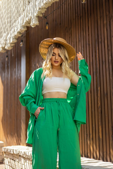 KOSTUM ME KEMISHE DHE PANTALLONA ME KRAHE TE GJATA