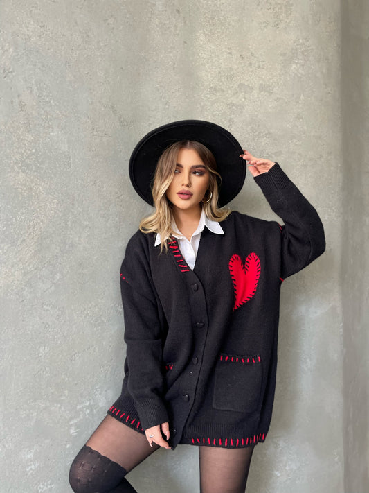 CARDIGAN ME ZEMER TE KUQE