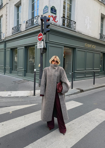 HIGH-NECK WOOL COAT