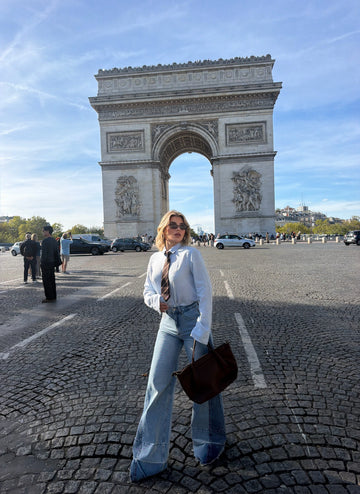 TWO TONE WIDE-LEG JEANS