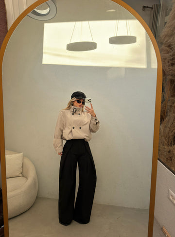BLACK OVERSIZED TAILORED TROUSERS
