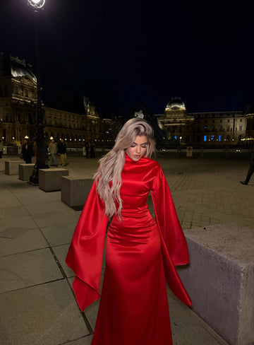 RED SATIN DRESS