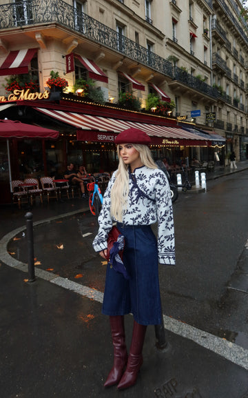DARK BLUE DENIM CULOTTE JEANS