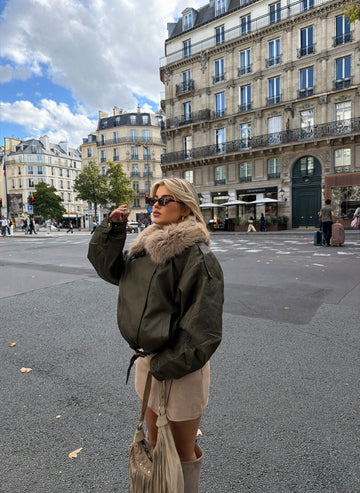 LEATHER JACKET WITH FUR LINING