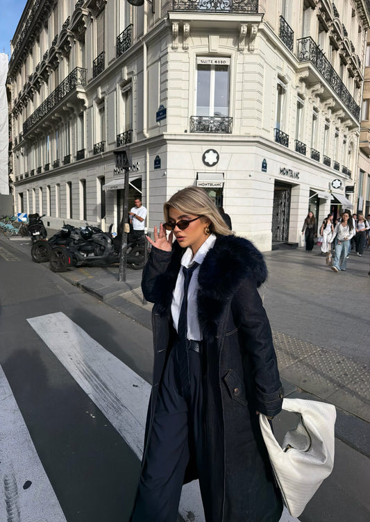 BLUE FUR COAT