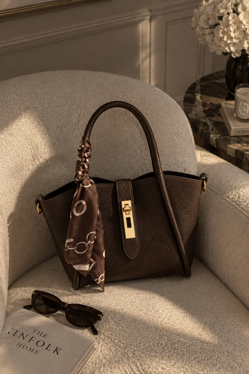 BROWN SUEDE TOTE BAG