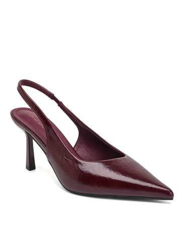 BURGUNDY TOE SLINGBACK HEELS