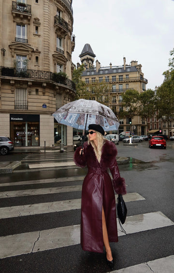 LONG COAT WITH FUR DETAILS