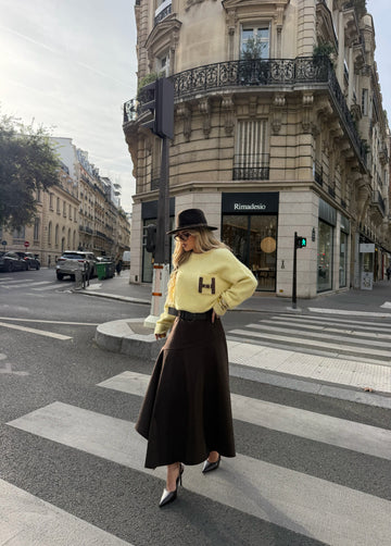 ASYMMETRICAL MAXI A-LINE SKIRT