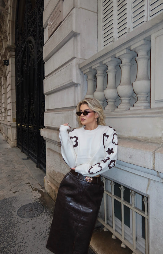 THREE-QUARTER LENGTH FAUX-LEATHER SKIRT