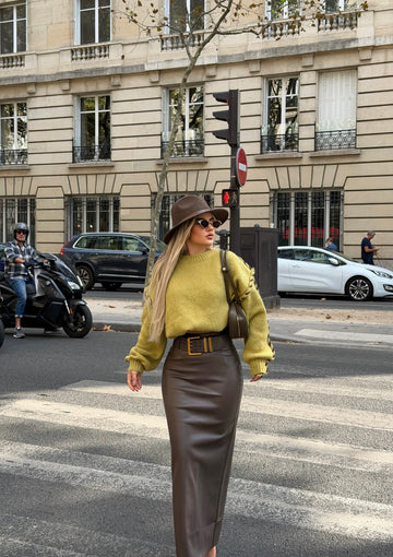 LEATHER MAXI SKIRT