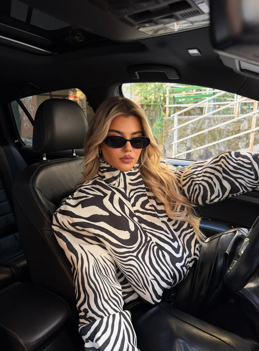 ZEBRA PRINT PUFFER JACKET