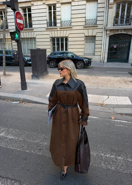 TWO-TONE TRENCH COAT