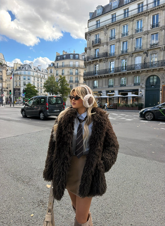 REVERSIBLE FAUX FUR JACKET
