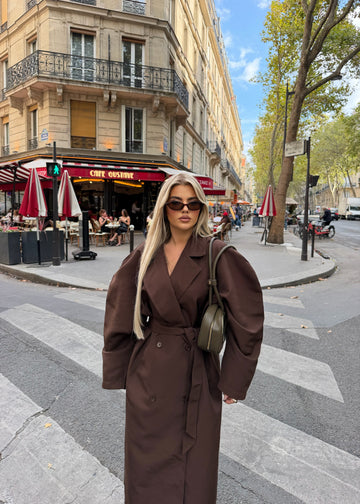 BROWN OVERSIZED TRENCH COAT