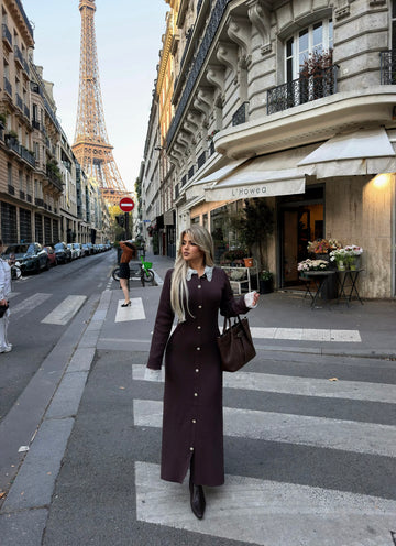 BROWN KNIT MAXI DRESS