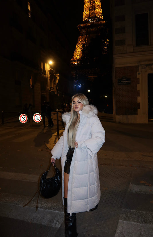 LONG JACKET WITH FUR COLLAR