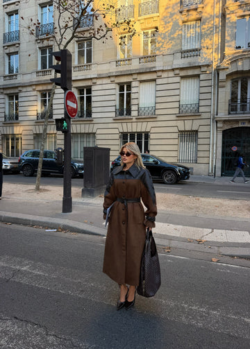 TWO-TONE TRENCH COAT