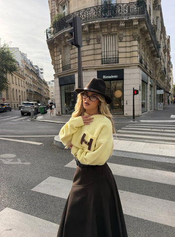 SWEATER WITH LEATHER POCKET