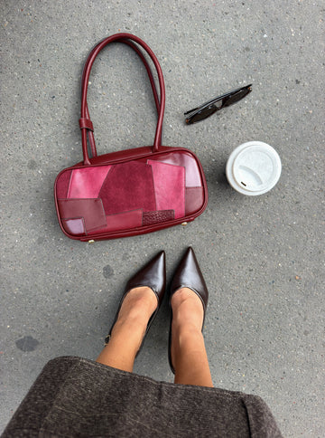 PATCHWORK LEATHER SHOULDER BAG