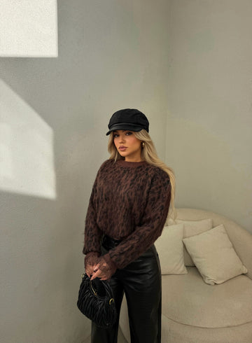 LEOPARD LACE SWEATER