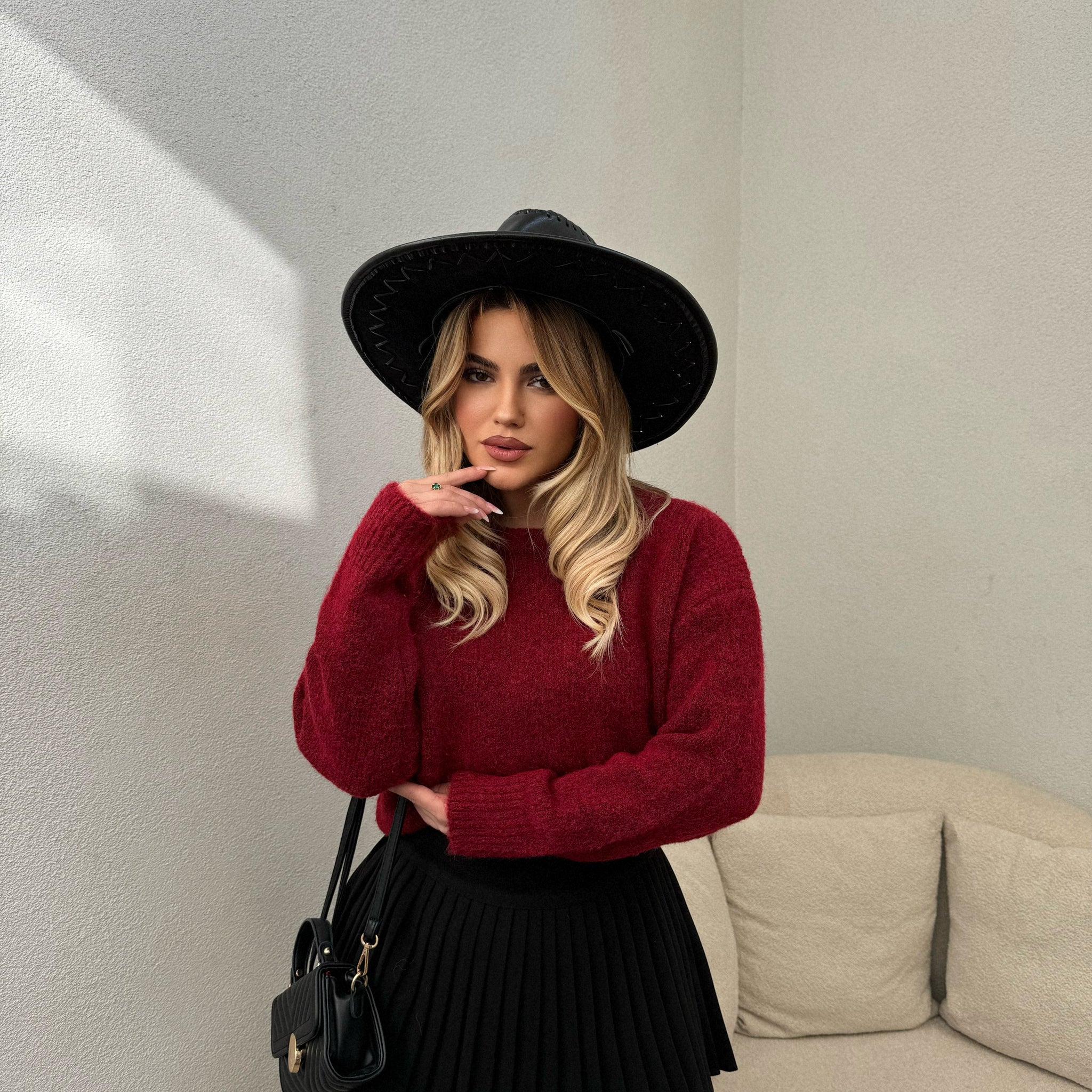 PULOVER BURGUNDY